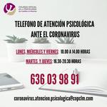 El COPCLM pone en marcha un nuevo servicio de atención psicológica ante el coronavirus