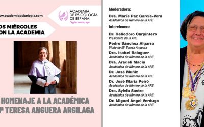 La Academia de Psicología celebra un webinar en Homenaje a M.ª Teresa Anguera Argilaga