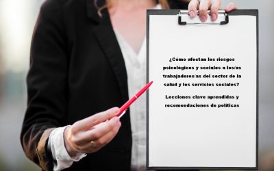 Recomendaciones para reducir los riesgos psicológicos y sociales en el sector sanitario y de los cuidados