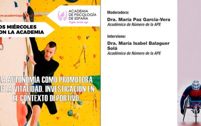 Apúntate al webinar gratuito sobre «La autonomía como promotora de la vitalidad. Investigación en el contexto deportivo»