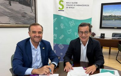 El COP Andalucía Occidental y el Colegio de Farmacéuticos de Sevilla firman un convenio de colaboración para impulsar la formación y el trabajo conjunto entre profesiones sanitarias
