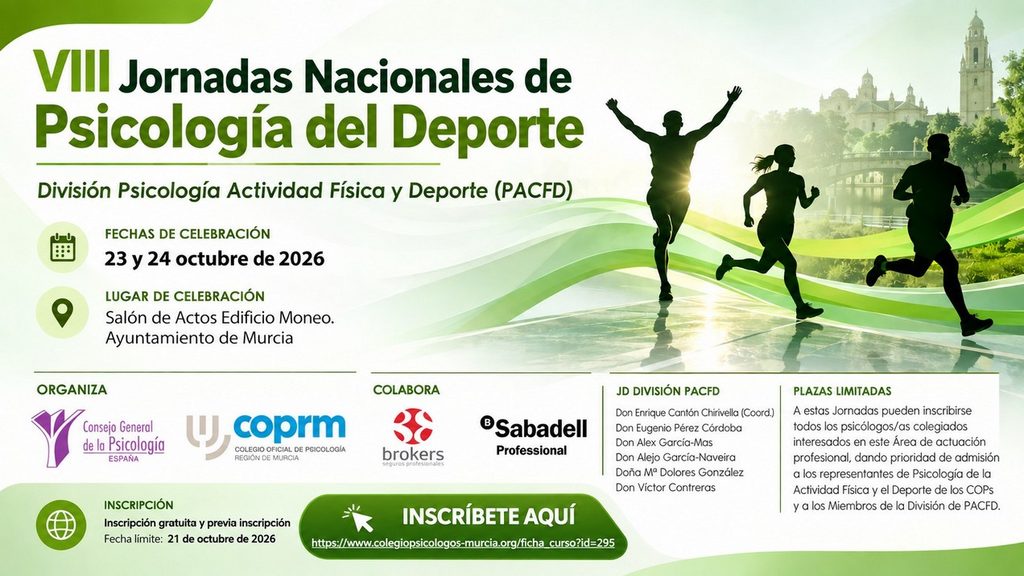 La IA aplicada a la Psicología del Deporte, la salud mental y el rendimiento deportivo, son algunos temas que se abordarán los próximos 23 y 24 de octubre de 2026, en las VIII Jornadas Nacionales de Psicología del Deporte